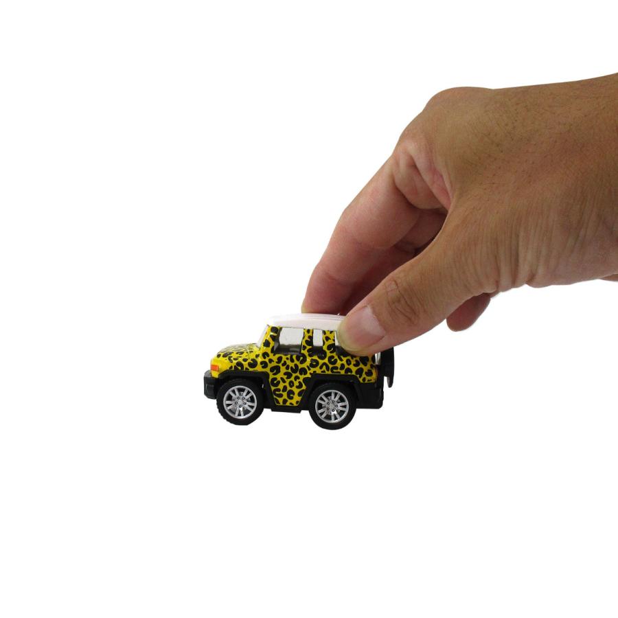 プルバック ミニカー 動物柄 アニマルサファリカー 4種セット 201-261
