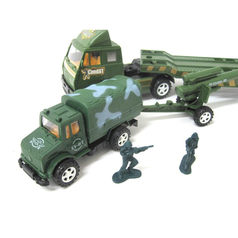 ミニカー フリクションカー ビッグミリタリートラック 4種セット