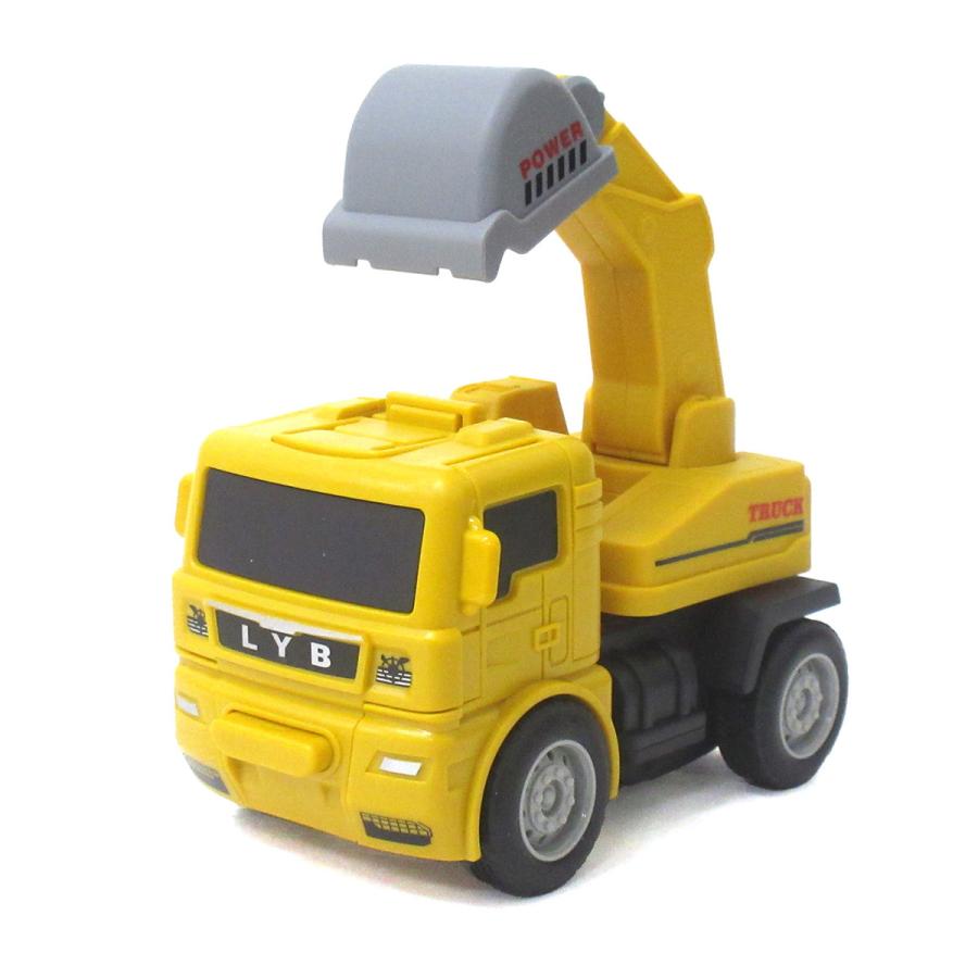 変形 ロボット 建設車 ミニカー トランスフォーム フリクション