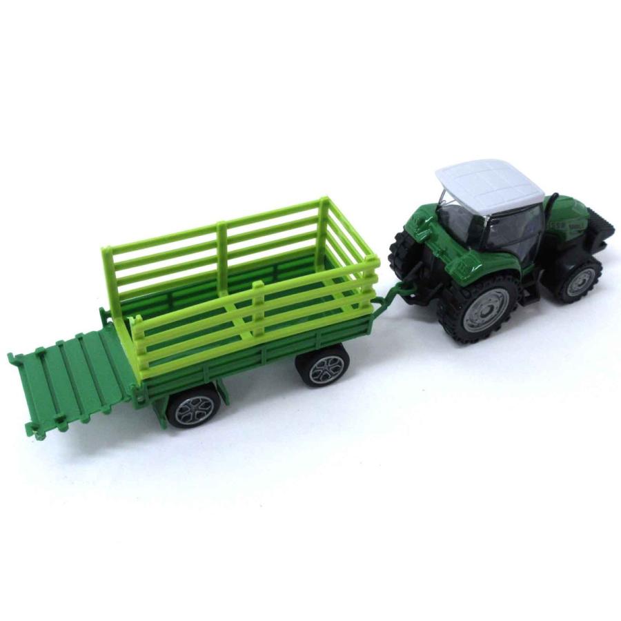 プルバック ミニカー はたらく車 トラクターセット 1個 レッド