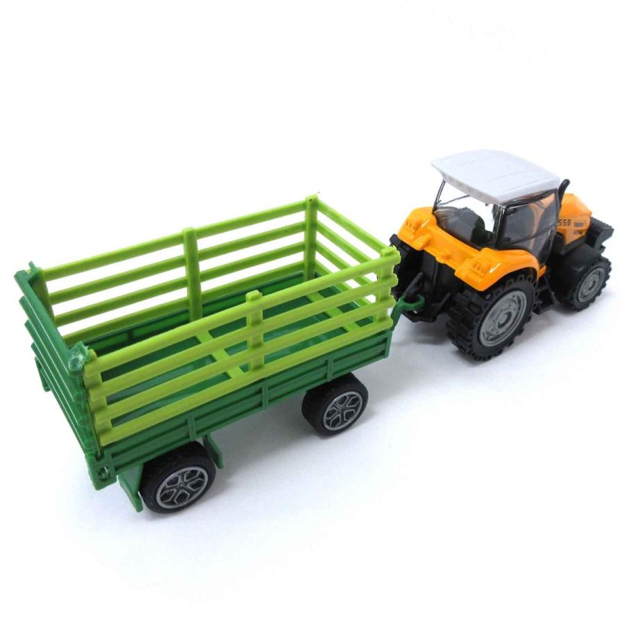 プルバック ミニカー はたらく車 トラクターセット 1個 レッド