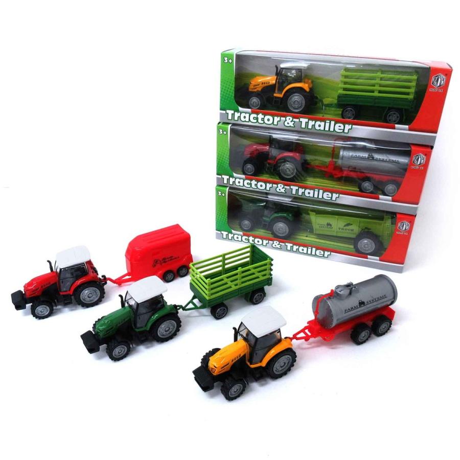 プルバック ミニカー はたらく車 トラクターセット 6種セット 201-307