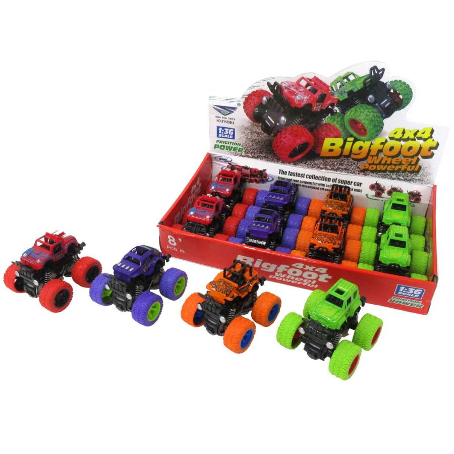 フリクション ミニカー 4WD モンスターZAP 4色×2個セット 8個 フリクション ミニカー 4WD モンスターZAP 4色×2個セット 8個