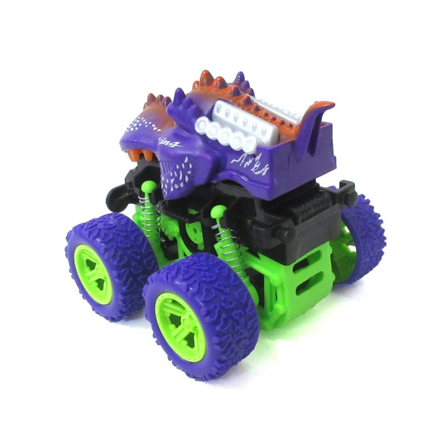 ミニカー フリクションカー 4WD ワイルドディノトラック パープル