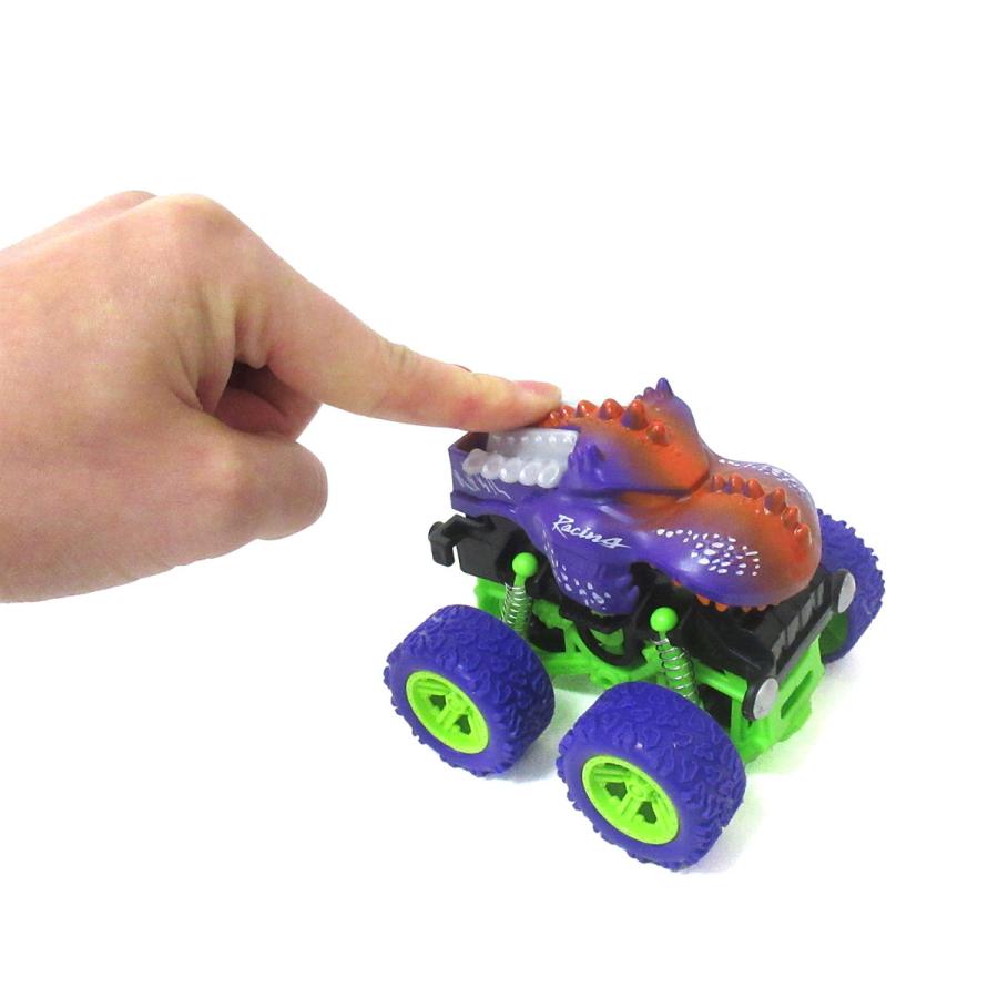 ミニカー フリクションカー 4WD ワイルドディノトラック パープル