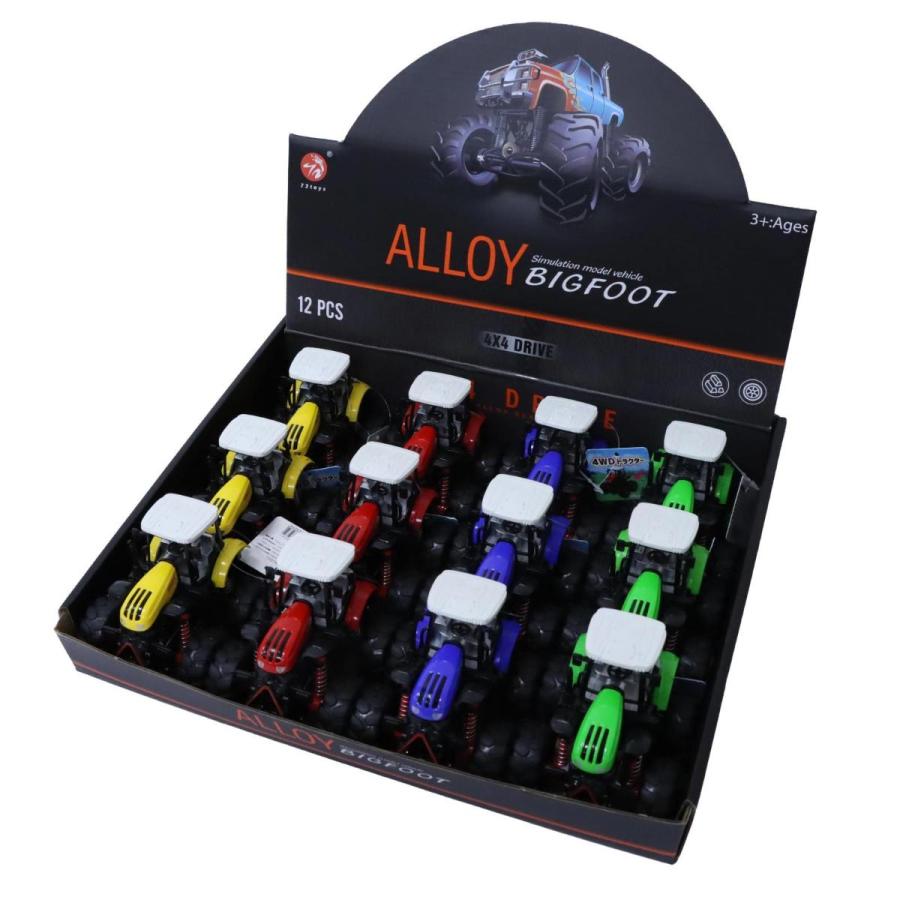 ミニカー フリクションカー 4WD トラクター 4色アソート 12個入りBOX