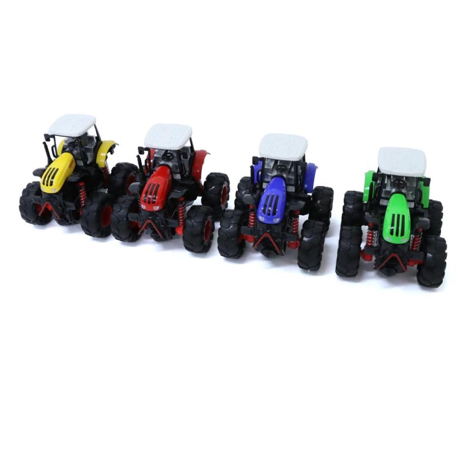 ミニカー フリクションカー 4WD トラクター 4色セット おもちゃ 玩具