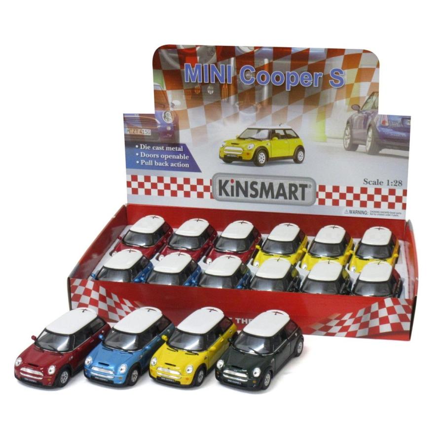 KiNSMART キンスマート プルバックミニカー 1/28 ミニクーパー 4色アソート 12個入りBOX 201-616