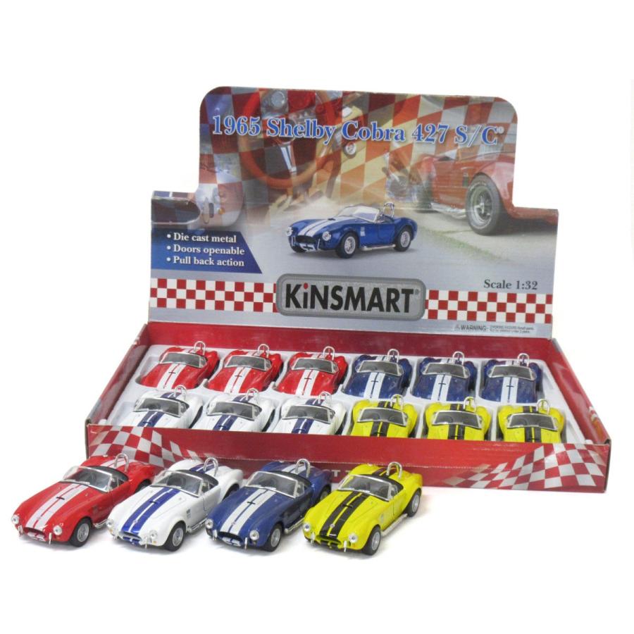 KiNSMART キンスマート プルバックミニカー 1/32 シェルビー コブラ 427S/C 1965 4色アソート 12個入りBOX 201-663