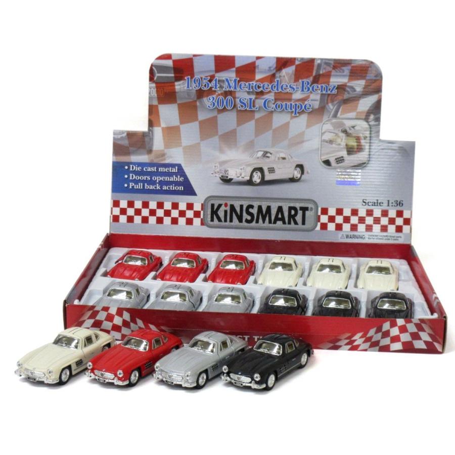 KiNSMART キンスマート プルバックミニカー 1/36 メルセデスベンツ 300SL 4色アソート 12個入りBOX 201-665