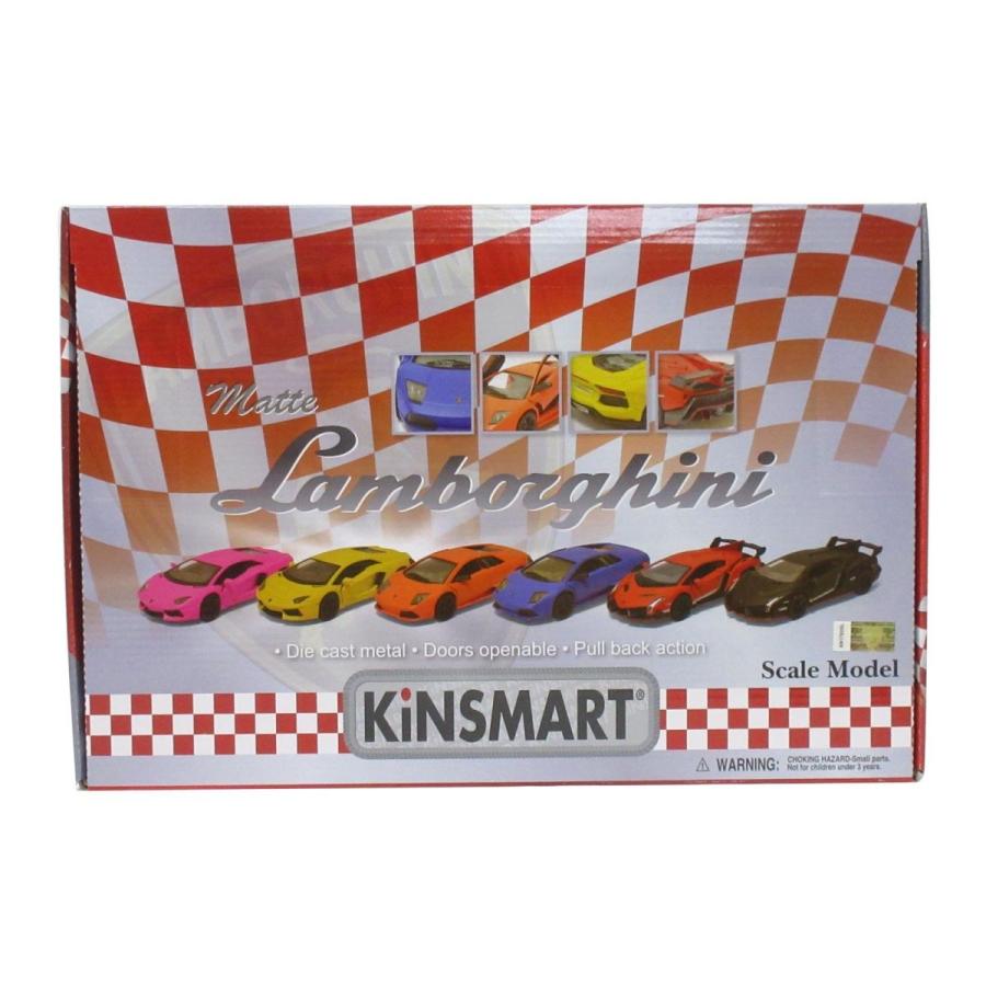 キンスマート プルバックミニカー 1/36-38 ランボルギーニ マットカラーセット 3種×2色アソート 【ウェスト】 12個入りBOX 201-674
