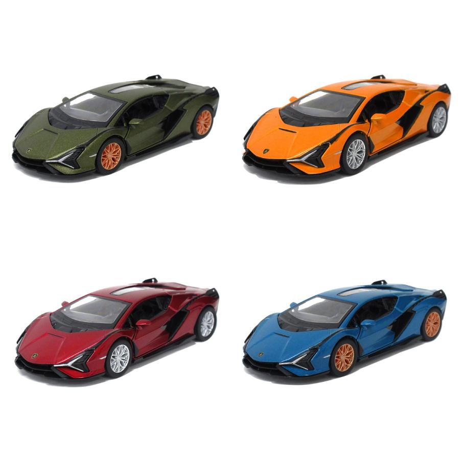 KiNSMART キンスマート プルバックミニカー 1/40 ランボルギーニ シアン 4色アソート 12個入りBOX 201-708_1