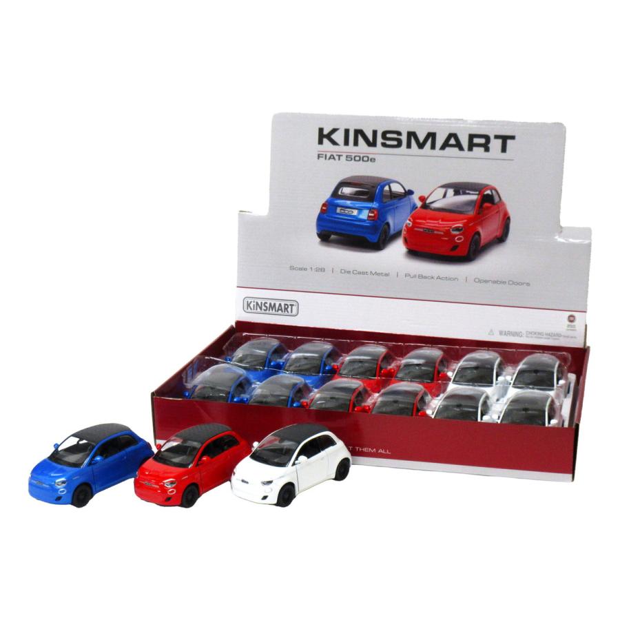 KiNSMART キンスマート プルバックミニカー 1/28 フィアット 500e 3色