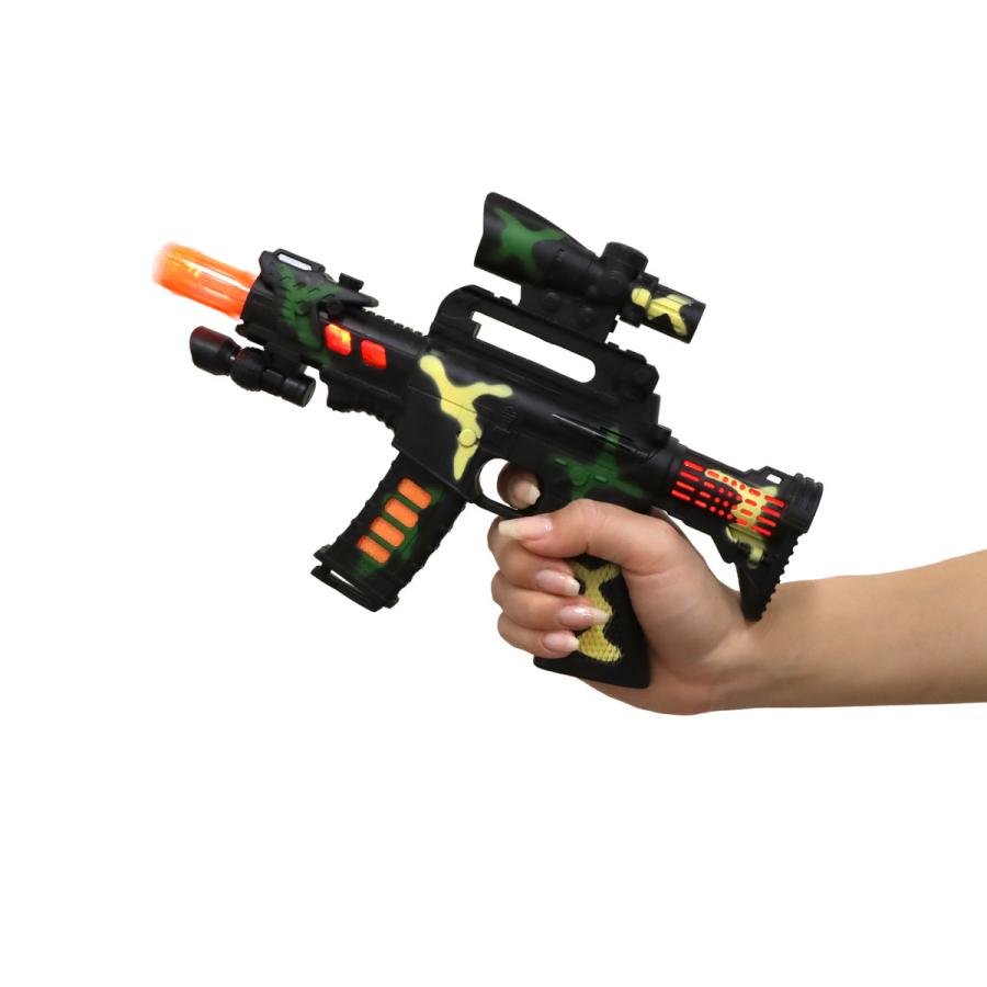 光＆音! アーミーサウンドガン ヒーロー遊び 光る 銃 おもちゃ 縁日