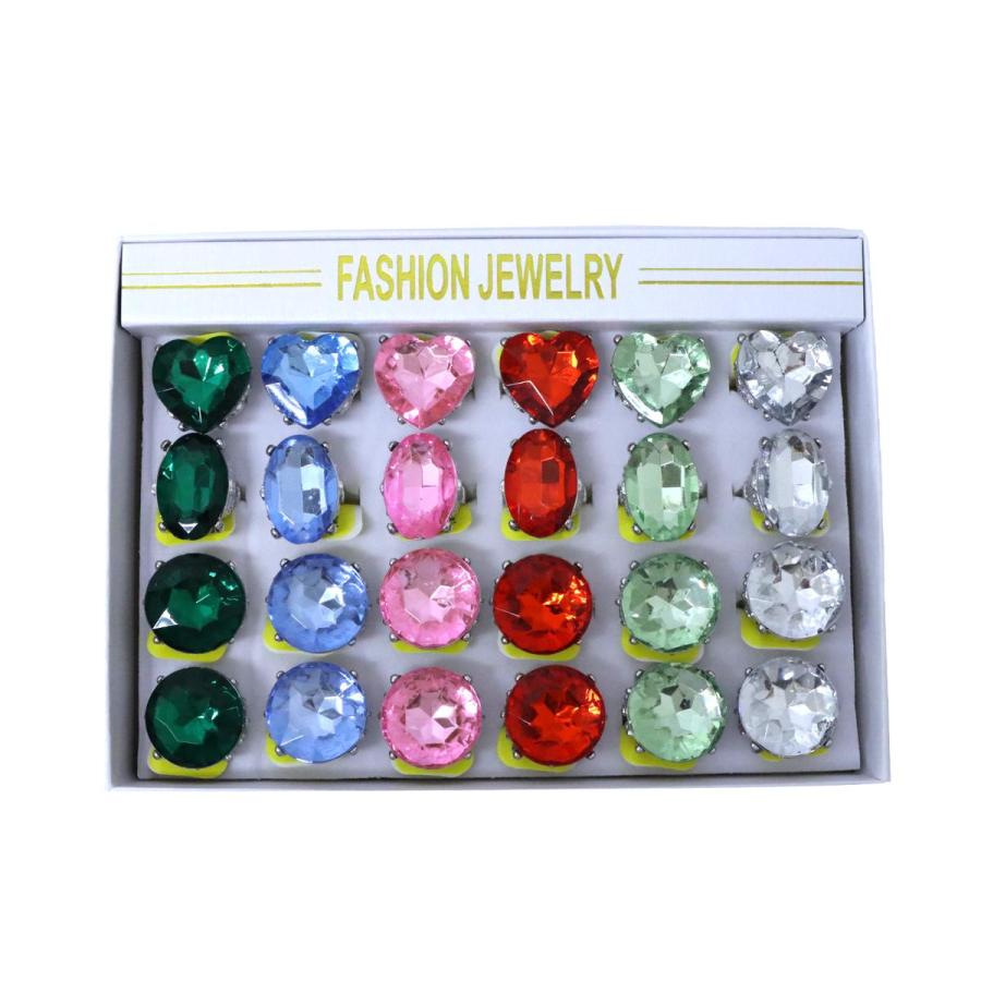 お姫様リング 6色アソート 24個入りBOX カワイイ 指輪 女の子