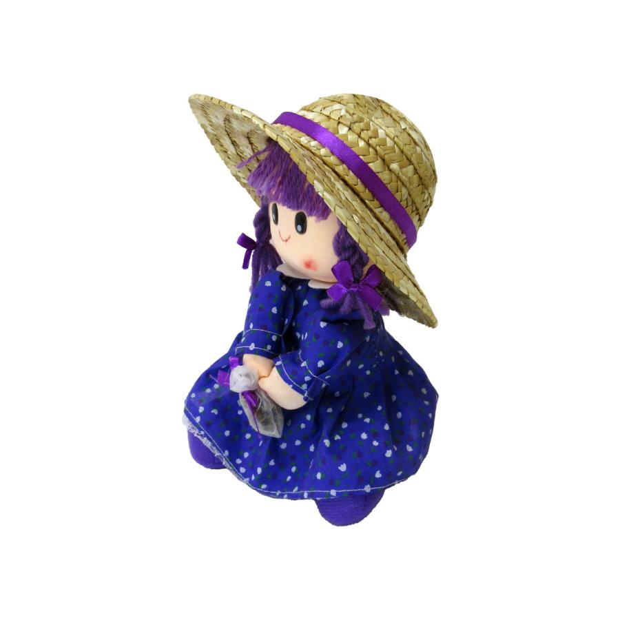 No90 ベビーパープル❤︎夏限定 麦わら帽子のフラワーガーランド❁ ラベンダー人形 麦わら帽子 選べる2種類 紫帽子 女の子 ドール 花の