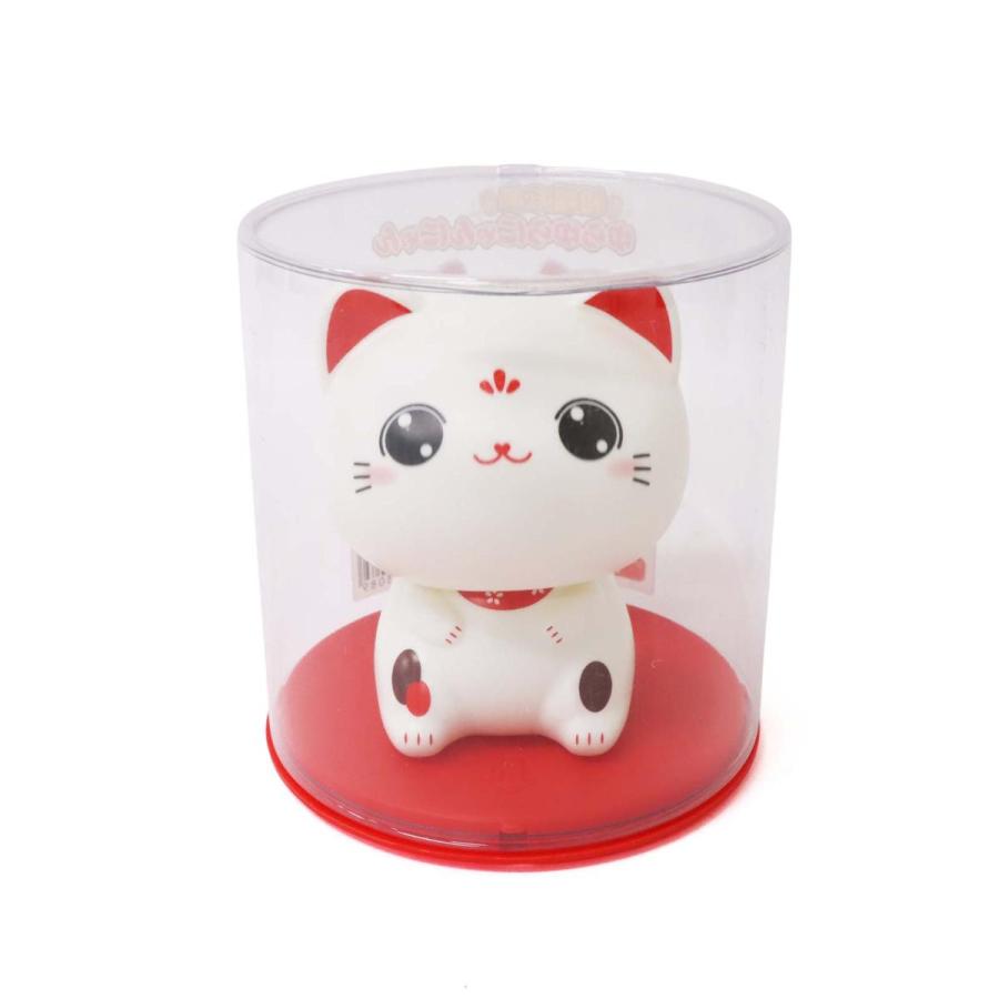 ソーラーゆらゆらにゃんにゃん 首振り ねこ 縁起物 置物 和風ネコ 208