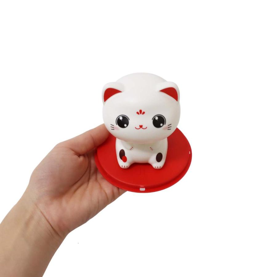 ソーラーゆらゆらにゃんにゃん 首振り ねこ 縁起物 置物 和風ネコ 208