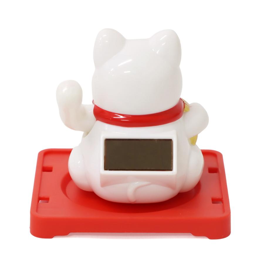 開運 ソーラー招き猫 6cm だるま(ホワイト) まねきねこ 縁起物 置物