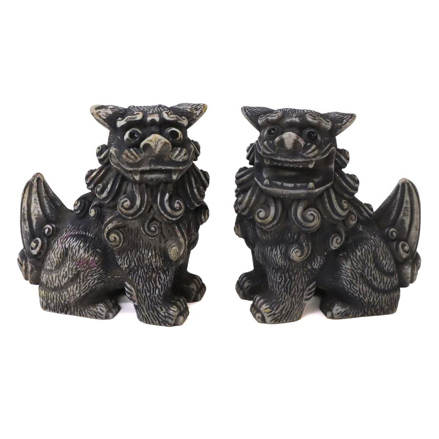 55mm 招福レギュラー獅子(座) シーサー ウェザリングタイプ 1個 単品