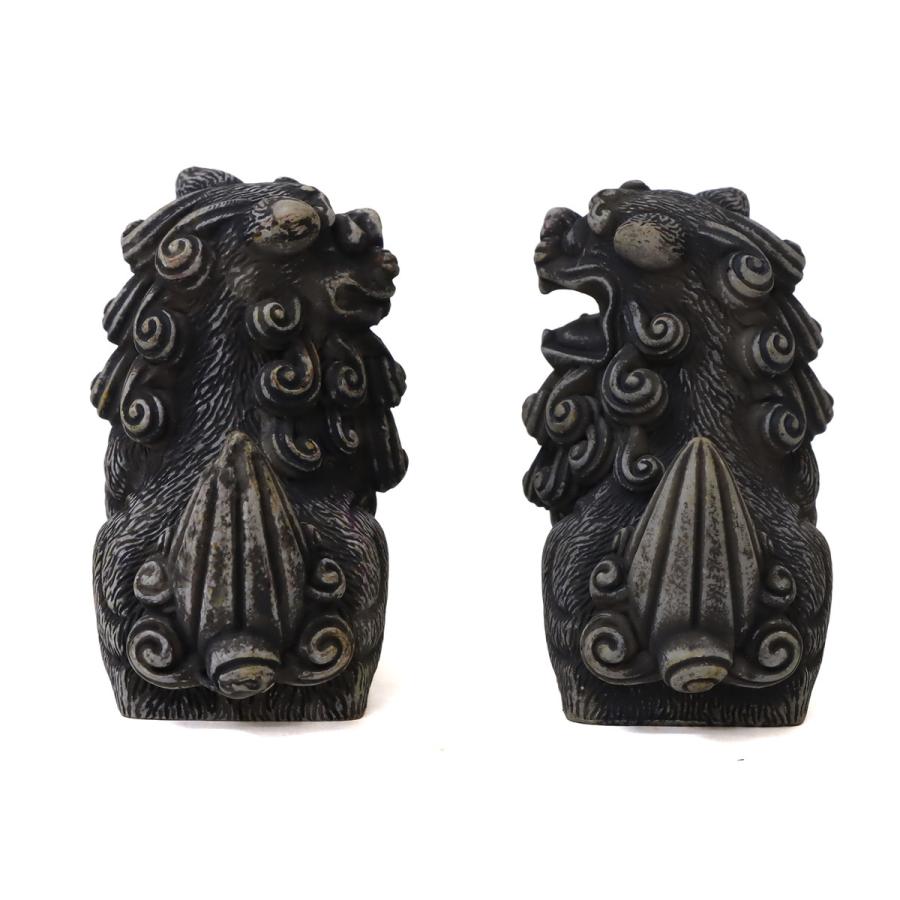 琉球 シーサー 獅子置物 魔除け 古美術　骨董 55mm 招福レギュラー獅子(座) シーサー ウェザリングタイプ 1個 単品