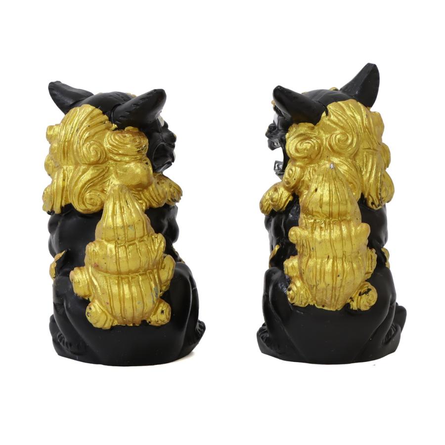 80mm 萬来獅子(座) シーサー ゴールドタイプ 1個 単品 選べる2色 魔