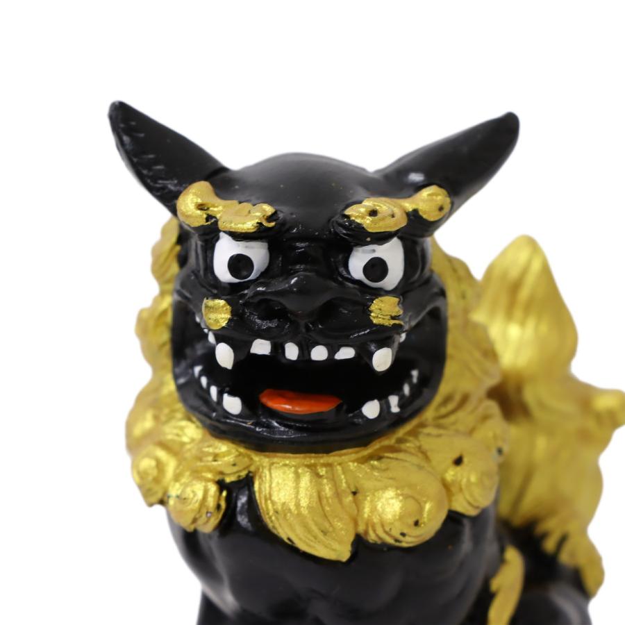 80mm 萬来獅子(座) シーサー ゴールドタイプ 1個 単品 選べる2色 魔