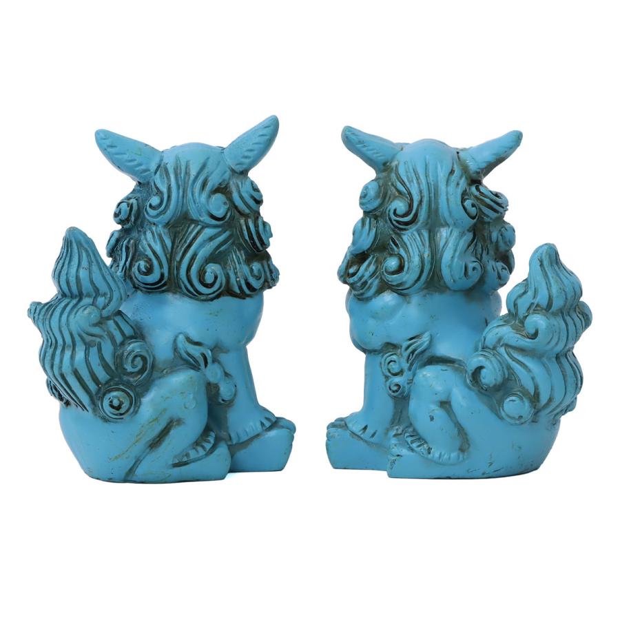 80mm 萬来獅子(座) シーサー 墨入れタイプ 1個 単品 選べる4色 魔除け