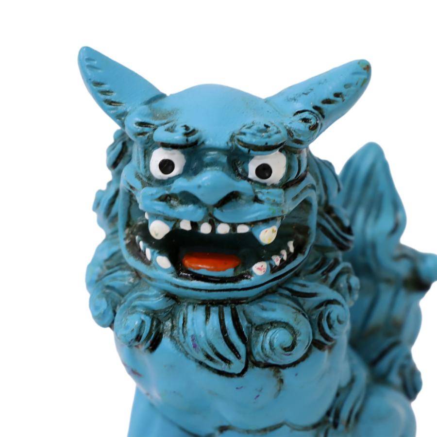 80mm 萬来獅子(座) シーサー 墨入れタイプ 1個 単品 選べる4色 魔除け