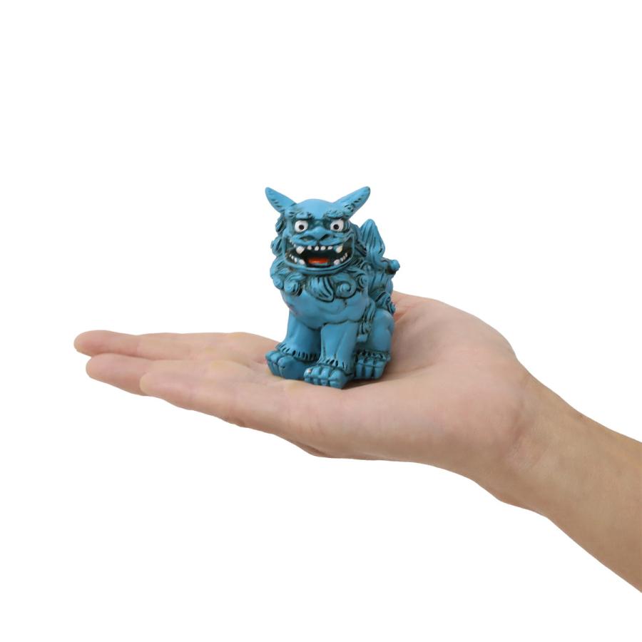 80mm 萬来獅子(座) シーサー 墨入れタイプ 1個 単品 選べる4色 魔除け