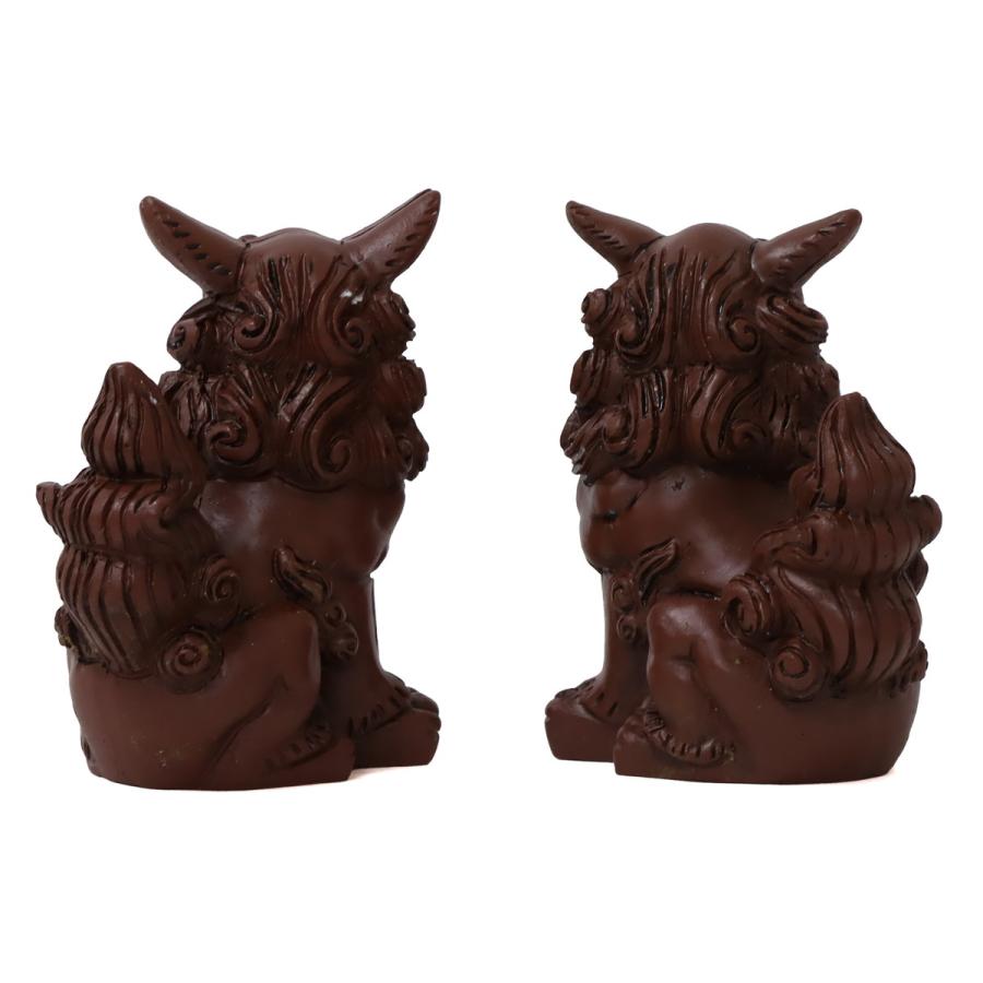 80mm 萬来獅子(座) シーサー 墨入れタイプ 1個 単品 選べる4色 魔除け