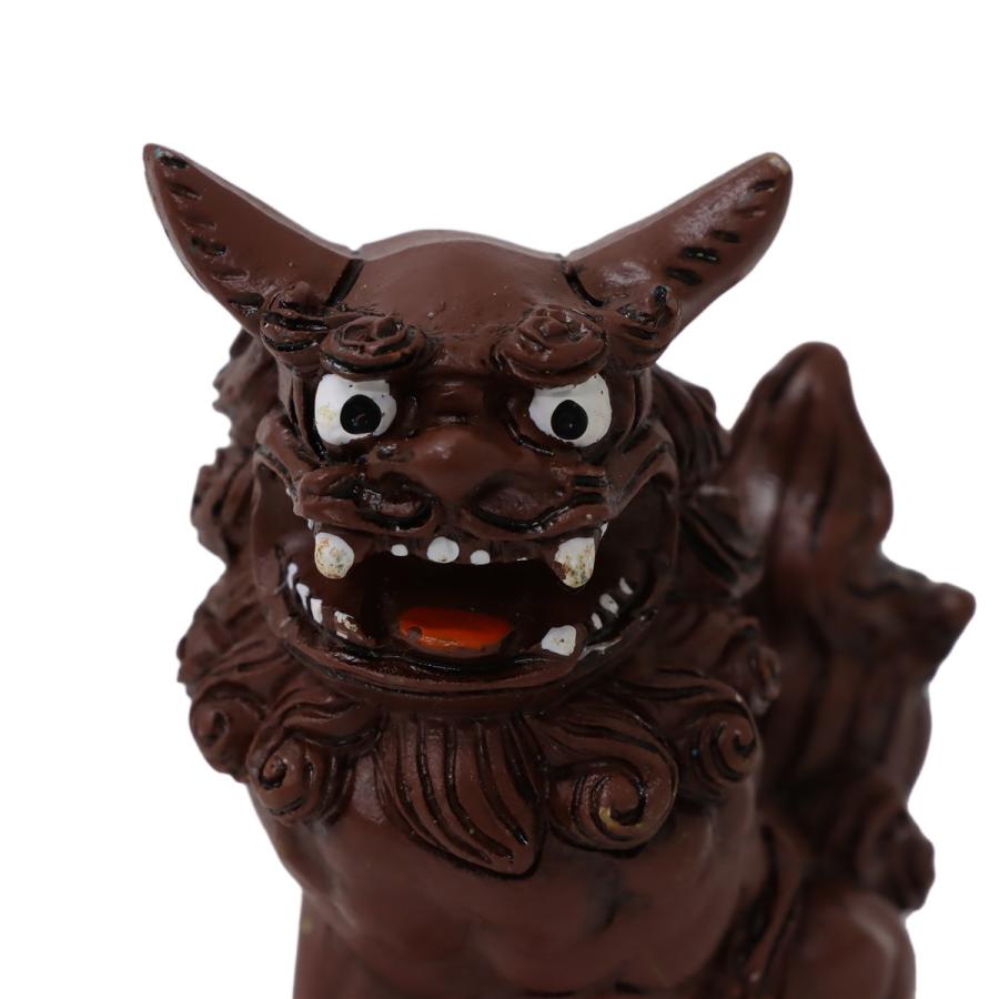 80mm 萬来獅子(座) シーサー 墨入れタイプ 1個 単品 選べる4色 魔除け