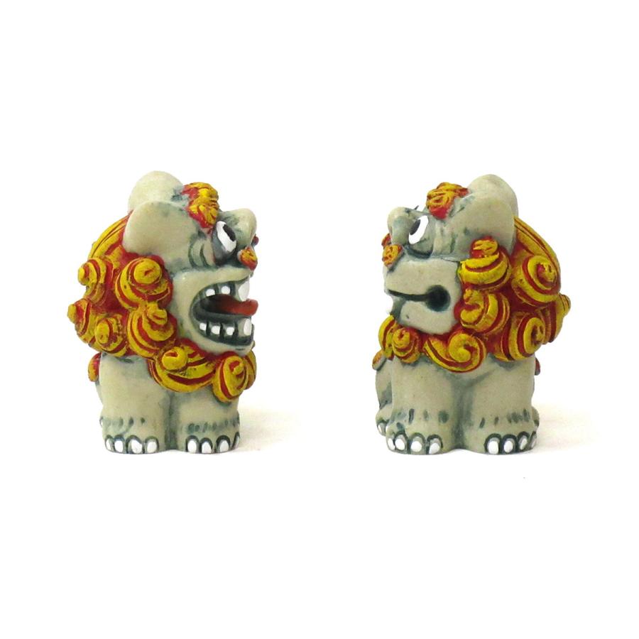 ポリ置物 顔でかシーサー 1個 単品 選べる2色 魔除け 厄除け 沖縄