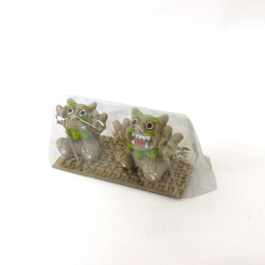 ポリ置物 仲良しシーサー 1個 単品 砂カラー 選べる4色 Sサイズ 沖縄