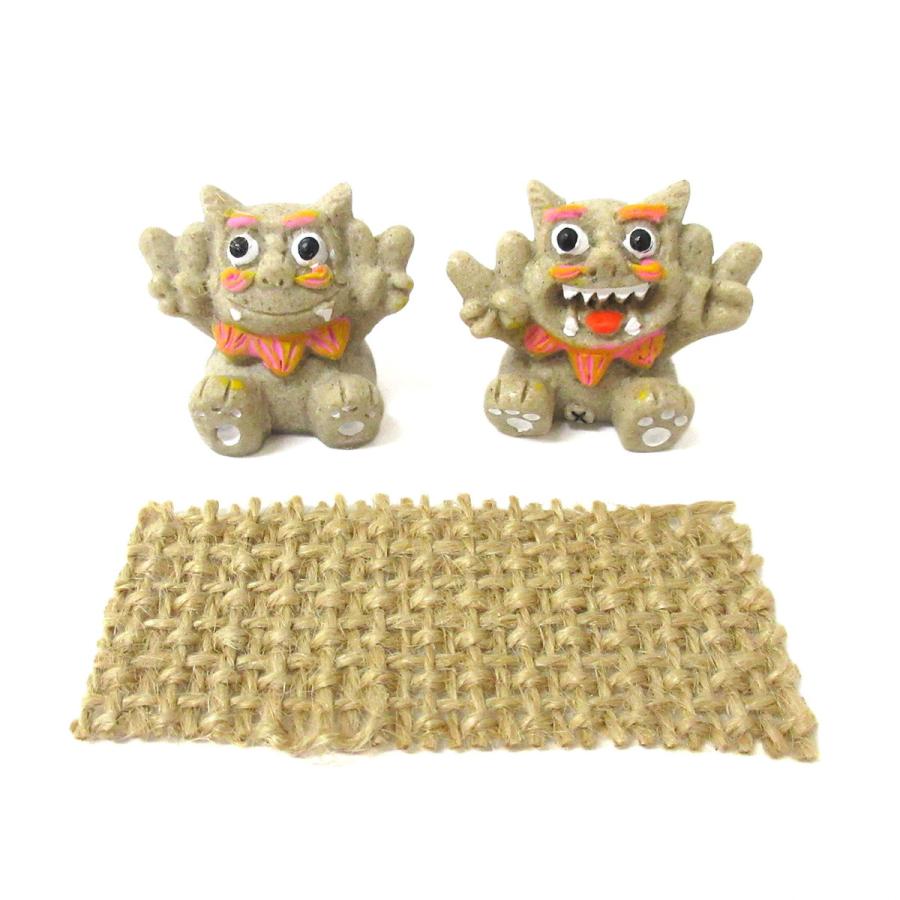 ポリ置物 仲良しシーサー 1個 単品 砂カラー 選べる4色 Sサイズ 沖縄