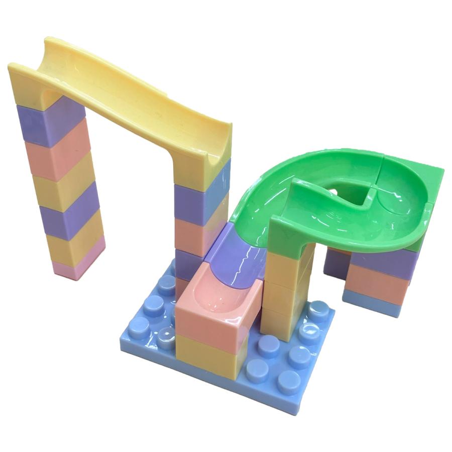 つなげてあそぼ！コロコロスロープ パステル 知育玩具 ビー玉転がし