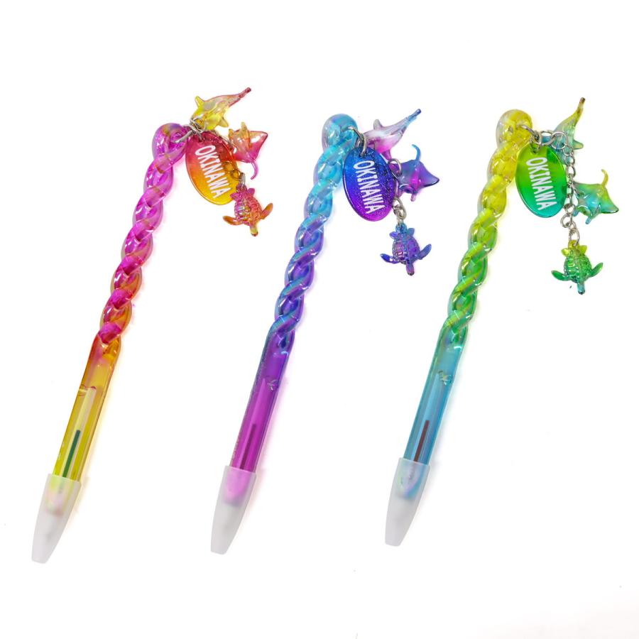 ボールペン オーロラツイストロールペン 沖縄 3色セット マリン