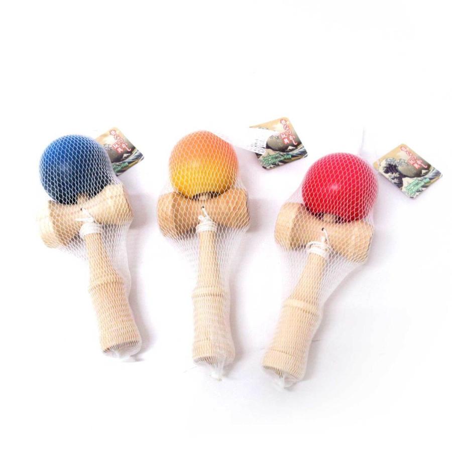 昔懐かし玩具 木製 カラーけん玉 3色 なつかしい和おもちゃ 303-151