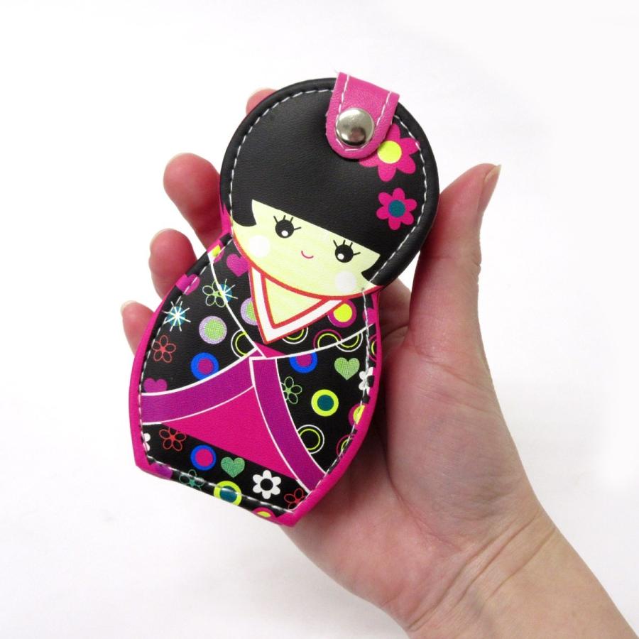 着物姿のカワイイこけし ネイルケアセット 爪切り×2 ミニハサミ 爪