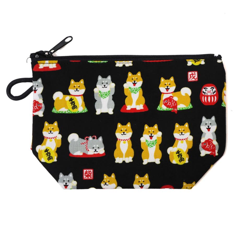 おさんぽ日和 柴犬 マチ大 三角ポーチ 日本製 3色セット 和雑貨 ポーチ