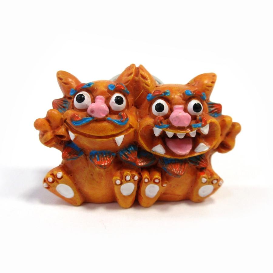 ポリマグネット 仲良しシーサー バネ付 SSサイズ 沖縄グッズ