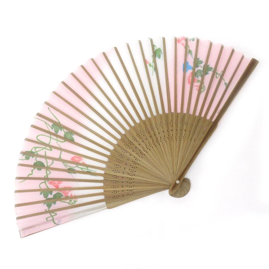 扇子 おしゃれ 504 340 シルク ピンク メンズ レディース 女性 朝顔 高級 98 以上節約 レディース
