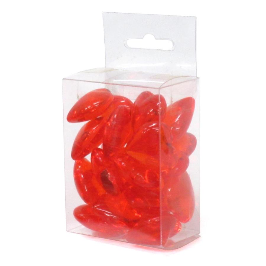 カラー宝石 おもちゃ アクリルアイス ハート レッド 21pcs/100g 宝石