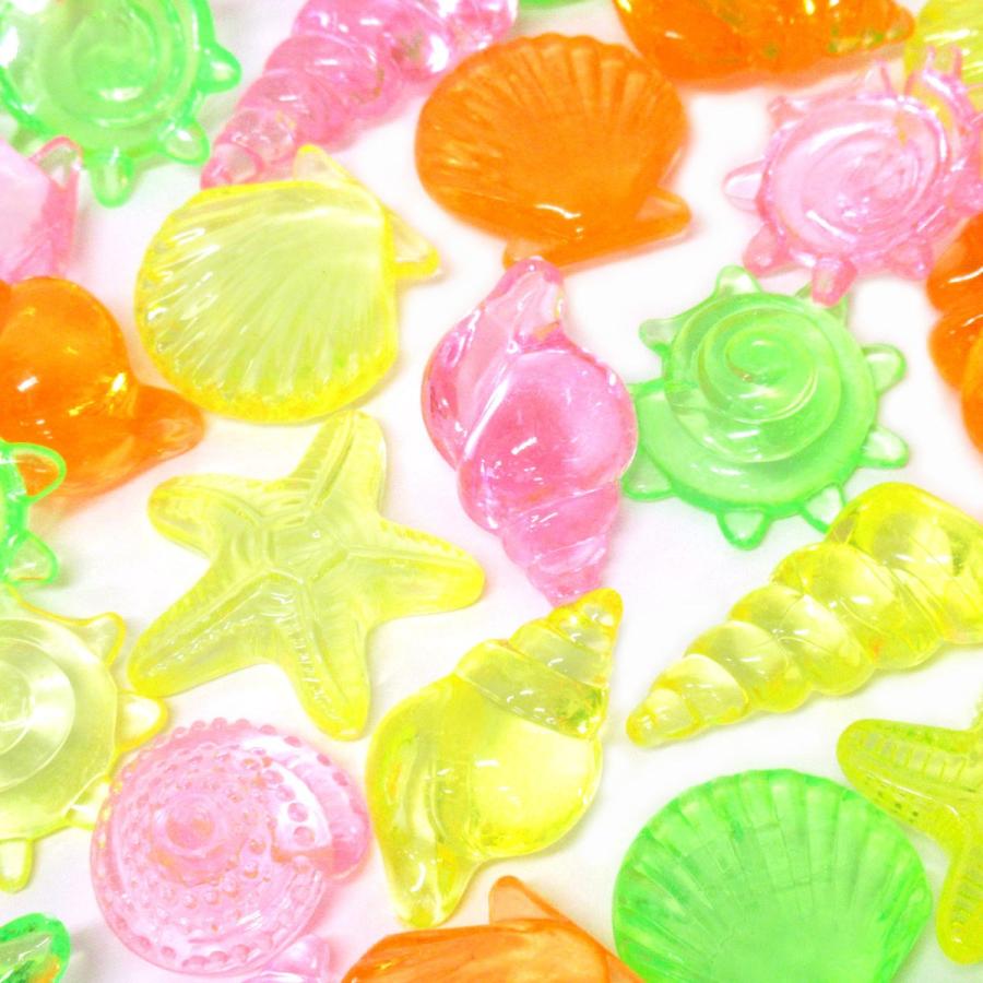 カラー宝石 おもちゃ クラッシュアイス シェル トロピカル 195pcs/1kg
