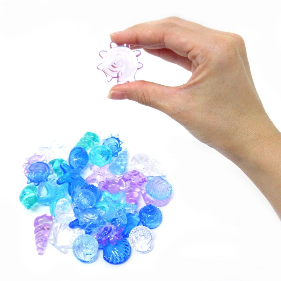 カラー宝石 おもちゃ クラッシュアイス シェル マリン 195pcs/1kg 宝石