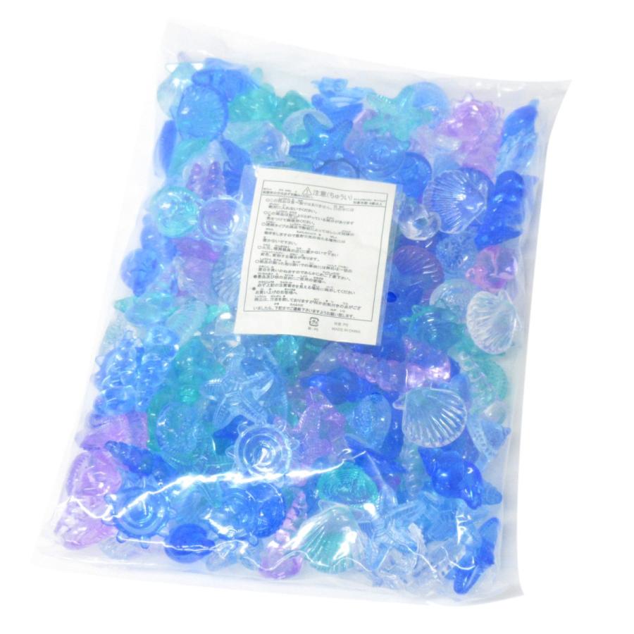 カラー宝石 おもちゃ クラッシュアイス シェル マリン 195pcs/1kg 宝石