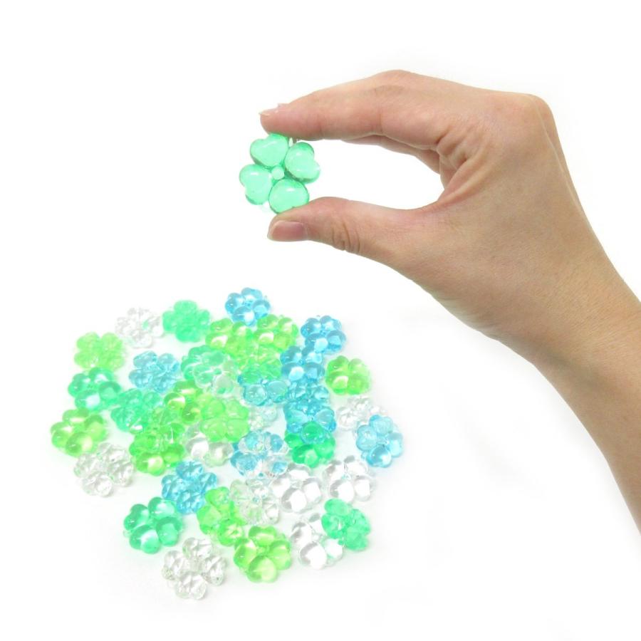 カラー宝石 おもちゃ クラッシュアイス 四葉のクローバー グリーン系