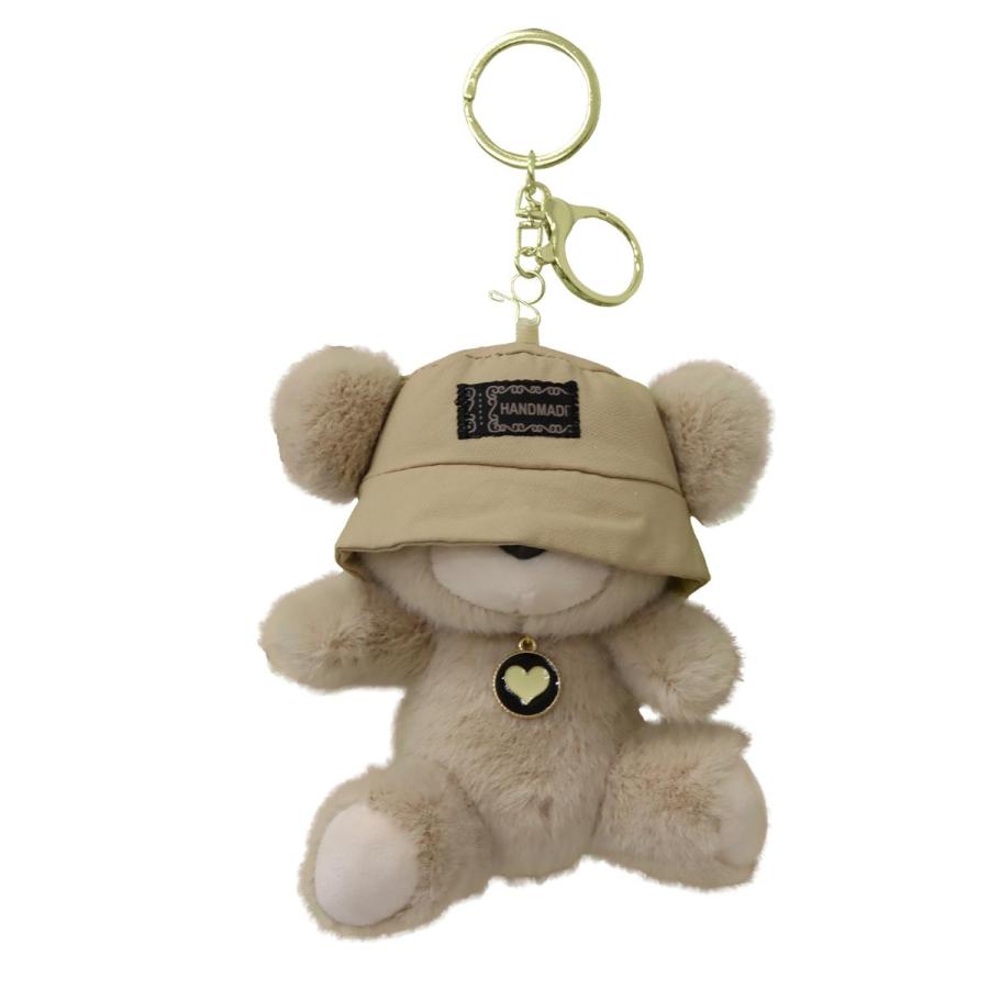 DJベア キーホルダー 4色セット ふわふわ手触り クマのぬいぐるみ風