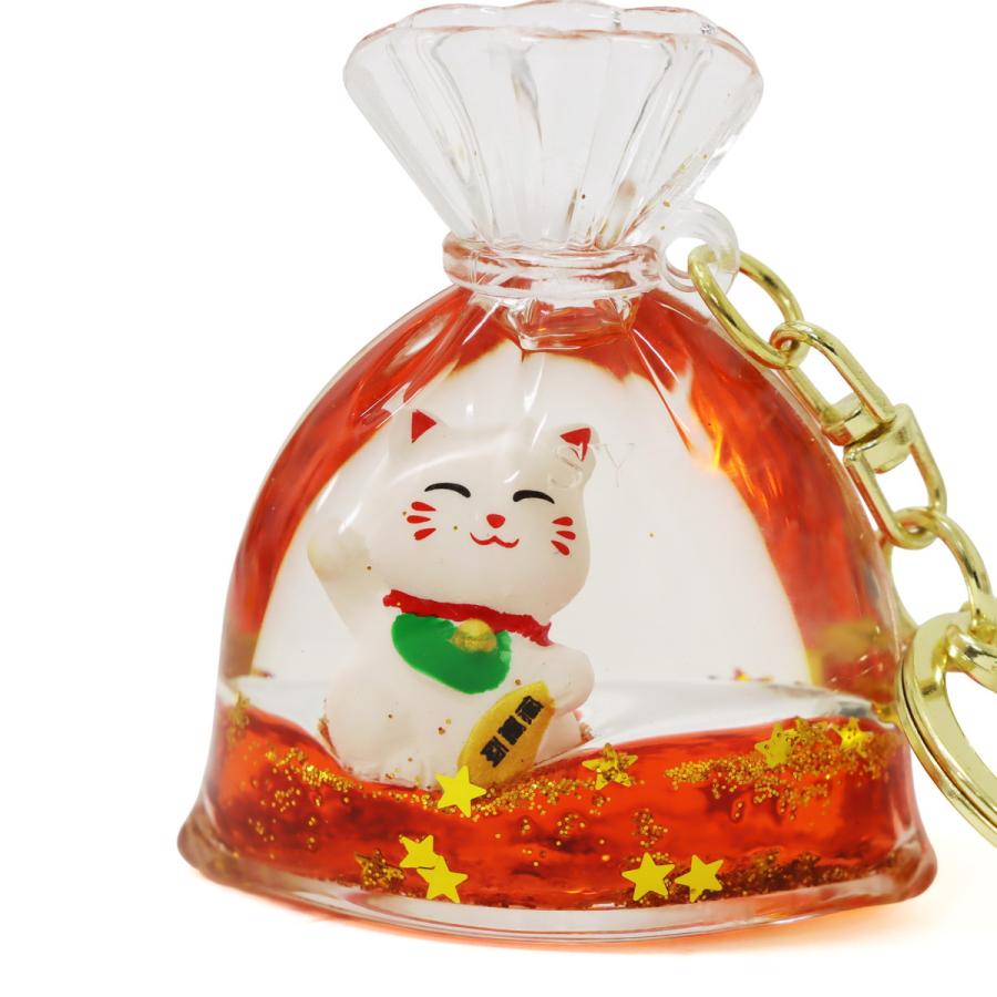 開運 招き猫 巾着袋 キーホルダー ラッキーアイテム 2色セット お守り
