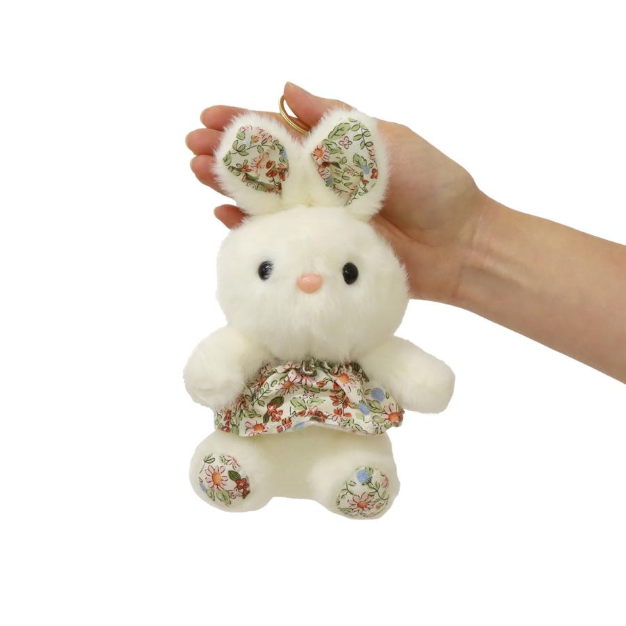 フラワーラビット キーホルダー うさぎ ぬいぐるみ ふわふわ手触り